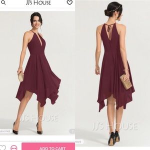 Scoop Neck Chiffon Cocktail Dress